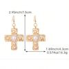 Ladies' Fashion Alloy Earrings Elegant Pearl Earrings Cross minimalist fashion lady's  High Quality
