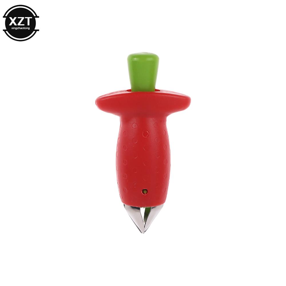 1pc Strawberry Core Removal Tool Metal Plastic Fruit Knife Stem Removal Small Tool Salad Cake Making Kitchen Accessories
