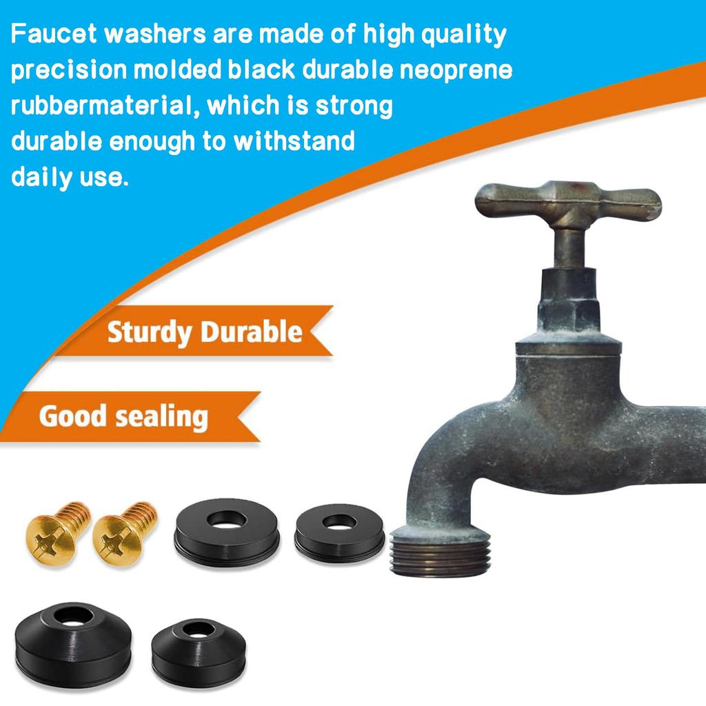 203 Pcs Plumbing and Faucet Washers Assortment Kit for Assorted Spigot Water Hose Bib Outside Garden Faucet Splitter Gasket Leak