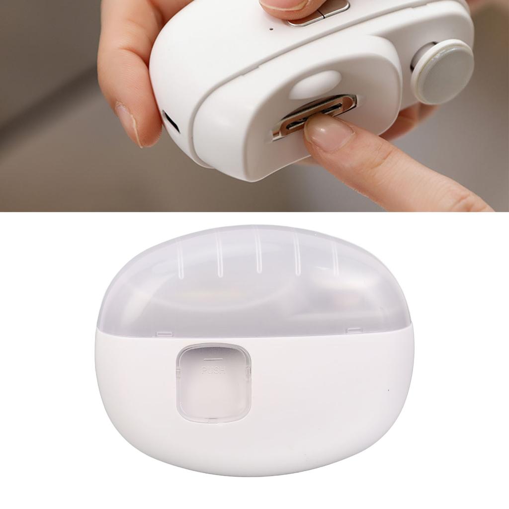 Electric Nail Grinder Anti Pinching Multifunctional Quiet Automatic Electric Fingernail Cutter White