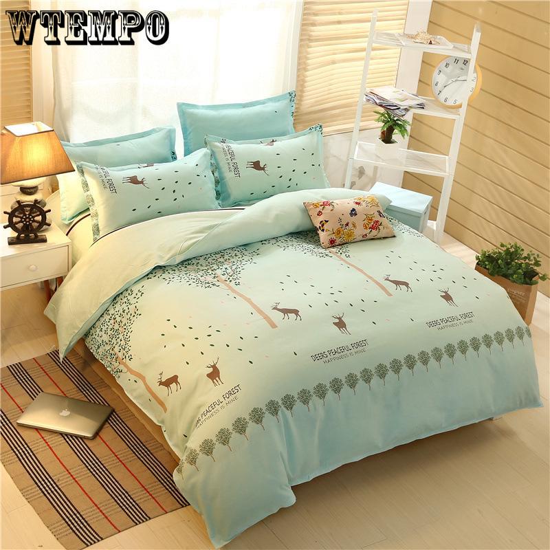 Cotton Bedding Set Sheet Geometric Flat Sheet Pillow Cover Bedding Set Home Decor