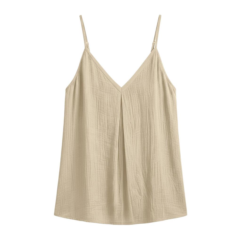 Linen Tank Tops for Women Spaghetti Strap Loose  Shirts