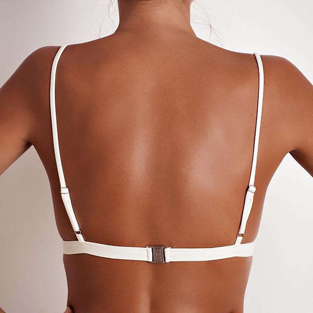 Mode Frauen Einfarbig Sexy Bikini Badeanzug Tops Casual Sling Bademode Tops