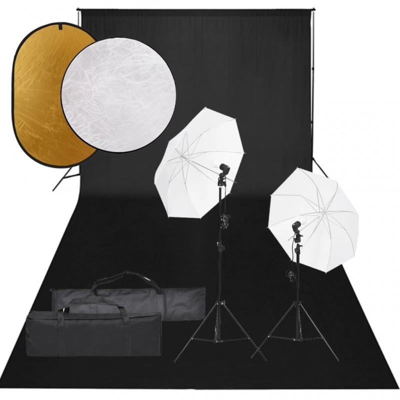 Day and Night - Day and Night Photo Studio Kit with Lights, Background and Reflector Set