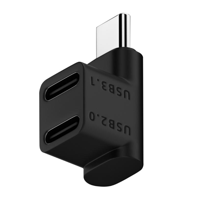 2-in-1-Winkeladapter USB C Typ-C Stecker auf Buchse Spielkonsole Datenverlängerungskonverter für Steam Deck Phone