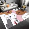 Cartoon Bear Pattern Area Rug with Pink Background for Living Room Suitable for Use As an Anti-slip for Living Room Bedroom Sofas