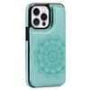 For iPhone 14 Pro Cell Phone Case Mandala Imprinted Drop Proof PU Leather+TPU Cover