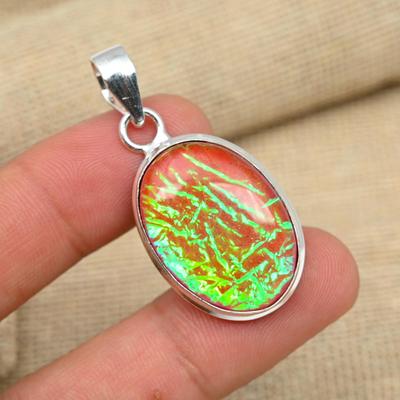 Gioielleria con ciondolo fatta a mano in argento sterling 925 con pietra preziosa tripla opale rossa australiana