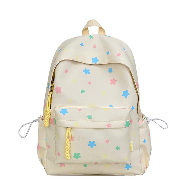 Schoolbag new middle and high school student schoolbag female Japanese simple star girl backpack high value lightweight small backpack
