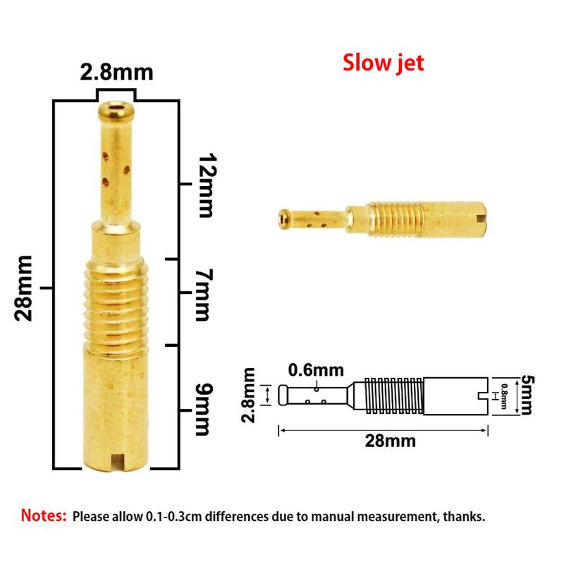 Carburetor Main Jets /Slow Jets For Keihin CG125 150 200 250 CVK24/CVK26 GY6125/150 Pilot Jet/Gicleur Carburetor Vice Injectors
