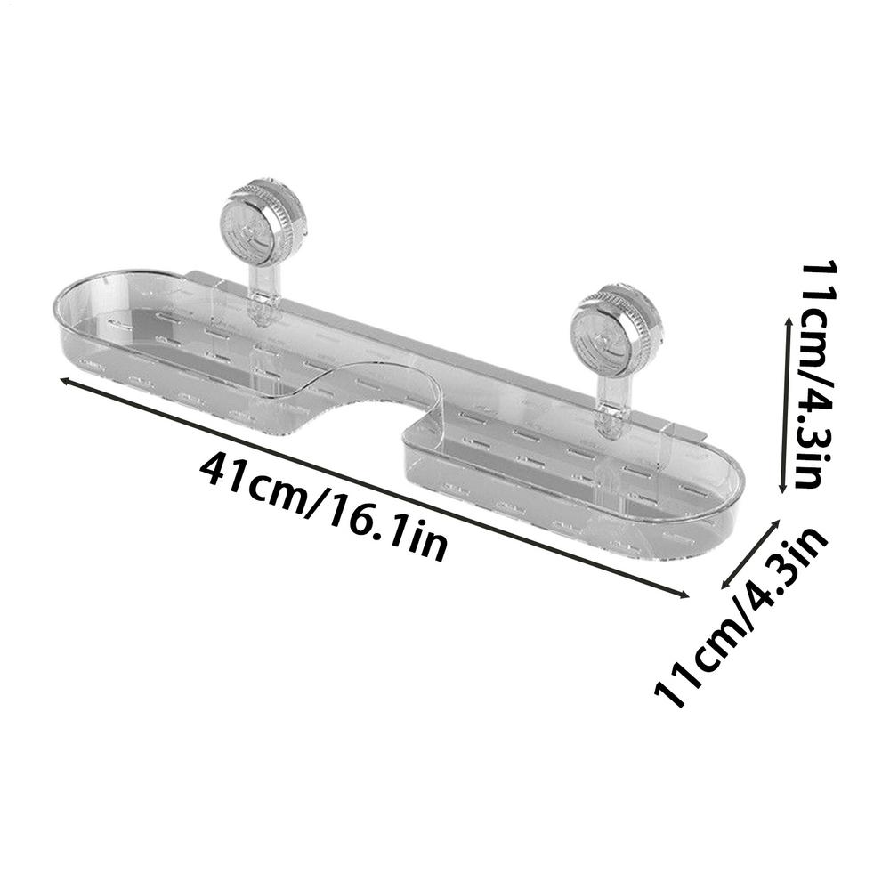 Suction Cup Washbasin Storage Rack for Bathroom Toilet Mirror Front, Faucet No-Drill Wall-Mounted Universal