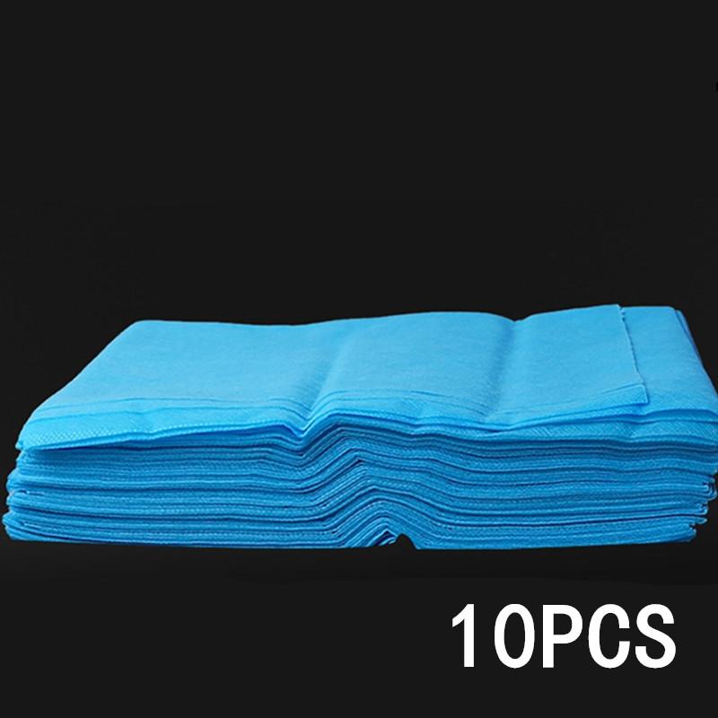 

10 шт. 80x180 см Одноразовая простыня из нетканого материала для спа-массажа, дышащая, однотонный наматрасник, для путешествий, бизнес-отеля, больничная простыня 80x180cm with hole синий