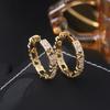 Brilliant Cubic Zirconia Hoop Earrings for Women Hollow X shaped Circle Earrings Luxury Jewelry Party Wedding Accessories