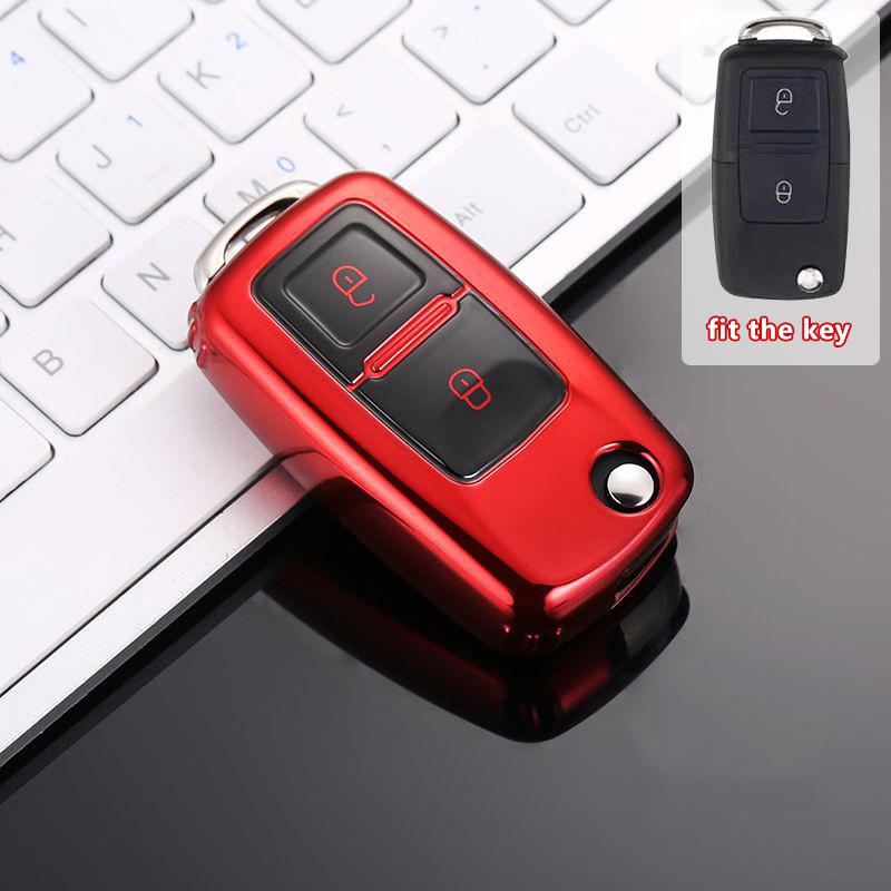 

Чехол для автомобильного ключа с 2 кнопками, чехол-брелок для VW Volkswagen MK4 Bora Golf 4 5 6 Jetta Passat Polo Bora Touran Skoda Seat Accessories for VW Volkswagen