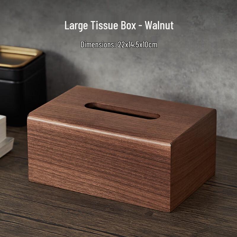 LIEI Black Walnut Tabletop Tissue Box