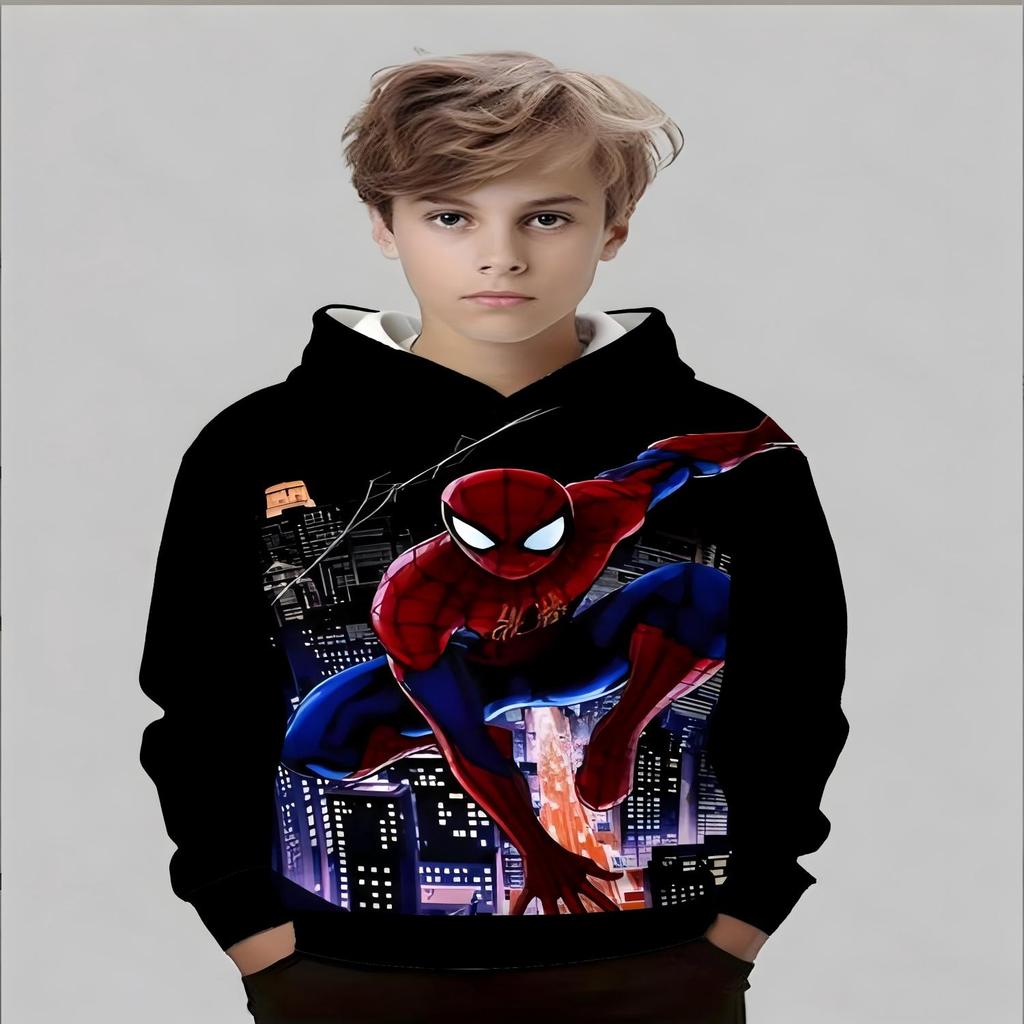 2026 Children's Hoodies 3D Spider Printed New Men's and Women's Hoodies Casual Neutral Hoodies Children's Hoodies Clothing