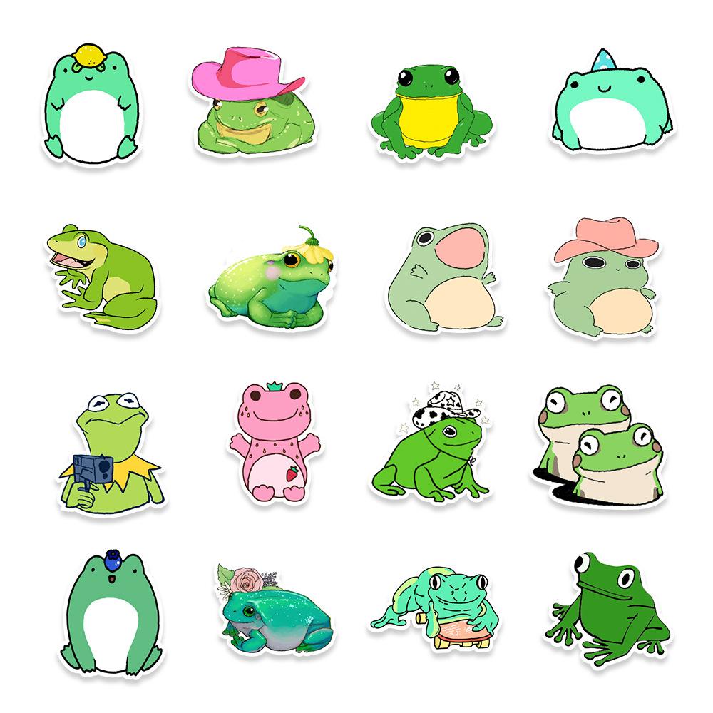 50 Frog Cartoon Graffiti Stickers Car Suitcase Helmet Skateboard Decoration Stickers