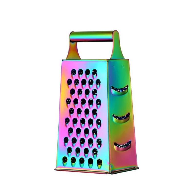 Stor 4-sidig hyvel Rostfri hyvel Grönsaksskärare Skalskärare Frukt Ingefära Vitlök Rivjärn Matlagning Kökstillbehör