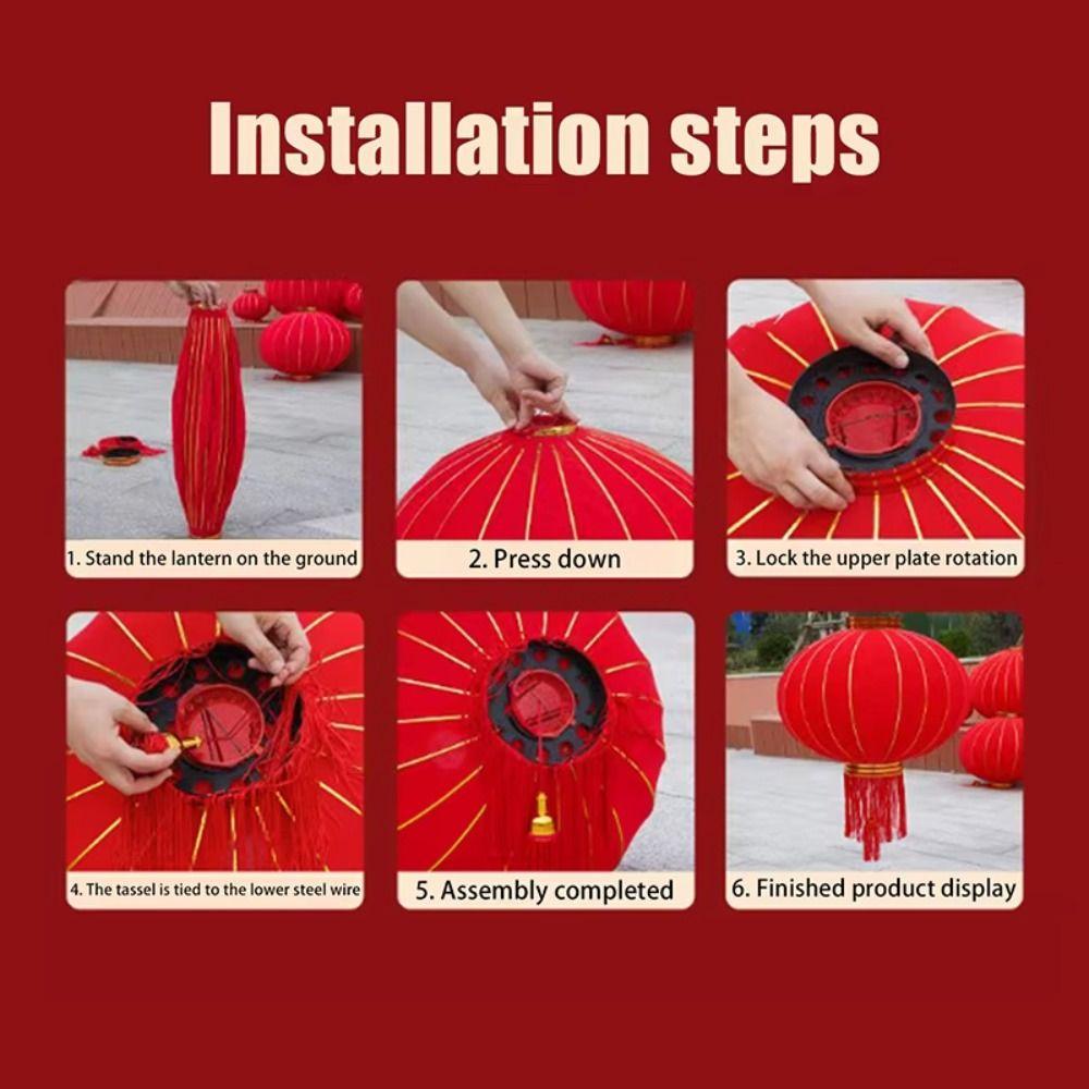 with Tassel Year of the Horse Lantern Red Chinese New Year Lantern  for Spring Festival Decoration