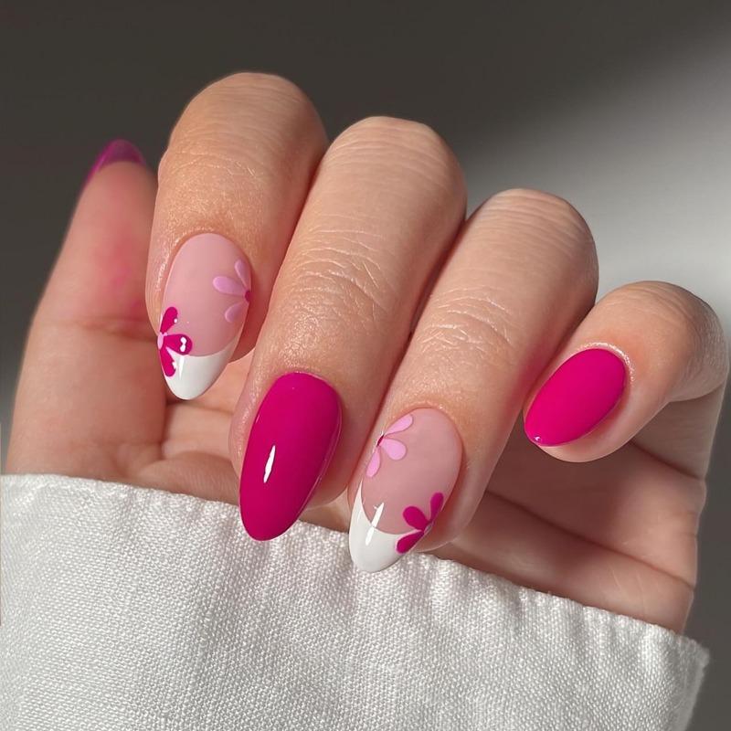 Noste Dlouhý Francouzský Ručně Dělaný Manikúrní Kousek Kamínkový Postupný Přechod Odnímatelná Nálepka na Nehty