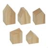 Blank Mini House Wooden Craft Shapes Painting Cubes Unfinished Block