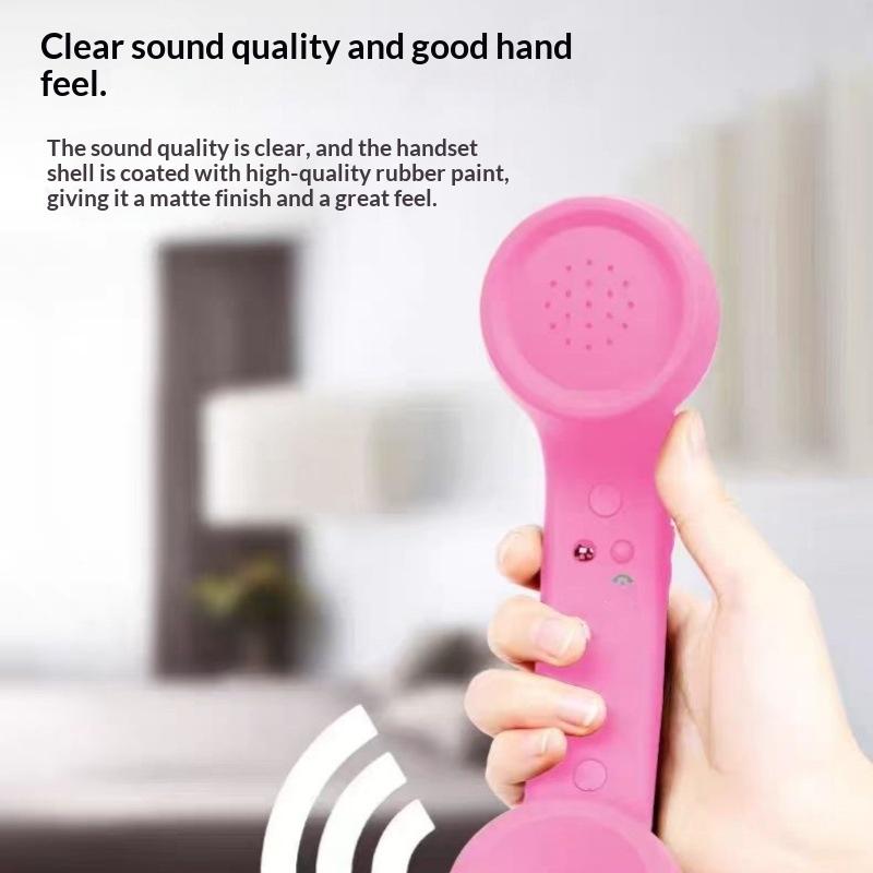 Type C Vintage Phone Handset Receiver Mic Speaker Clear Sound for Online Course Home Office Mobile Calls
