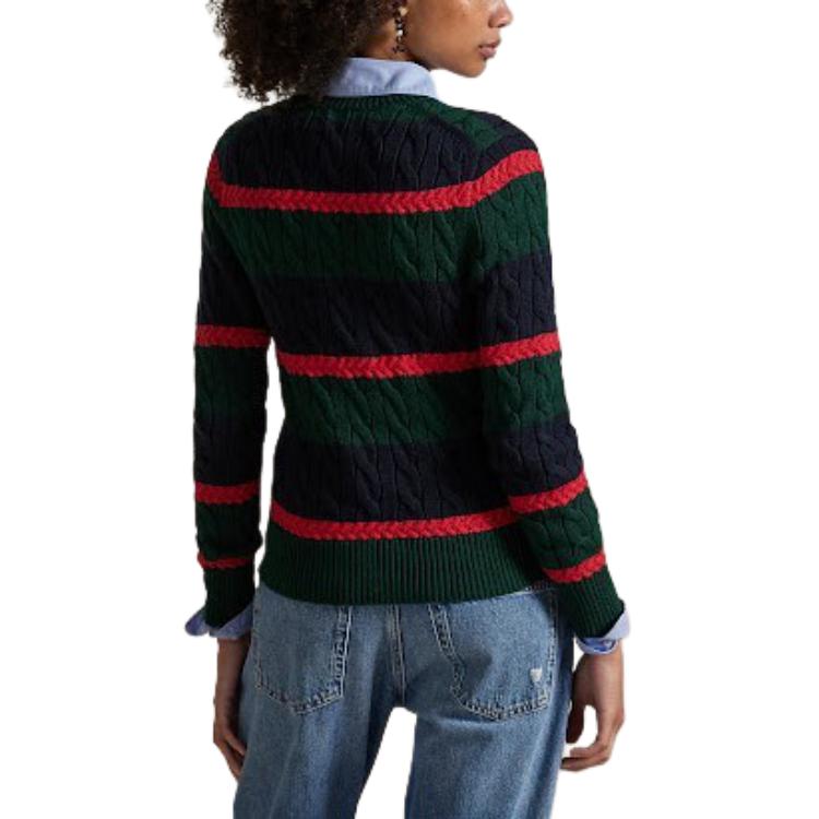 Polo Ralph Lauren Color Block Striped Button Down Long Sleeve Knit Sweater Women sweater 211A89539-001