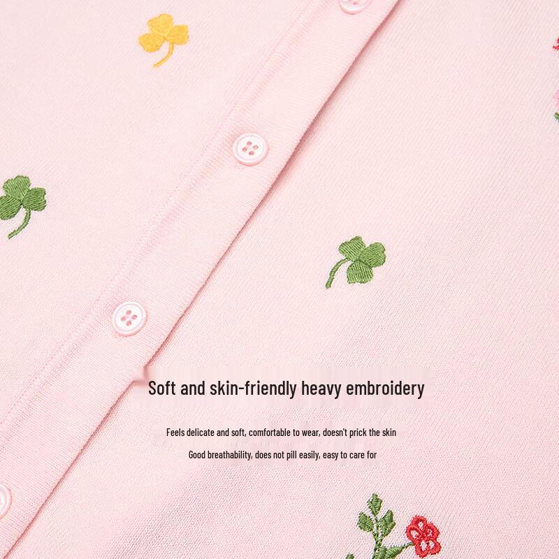 INMAN Women's Floral Embroidered Knit Cardigan