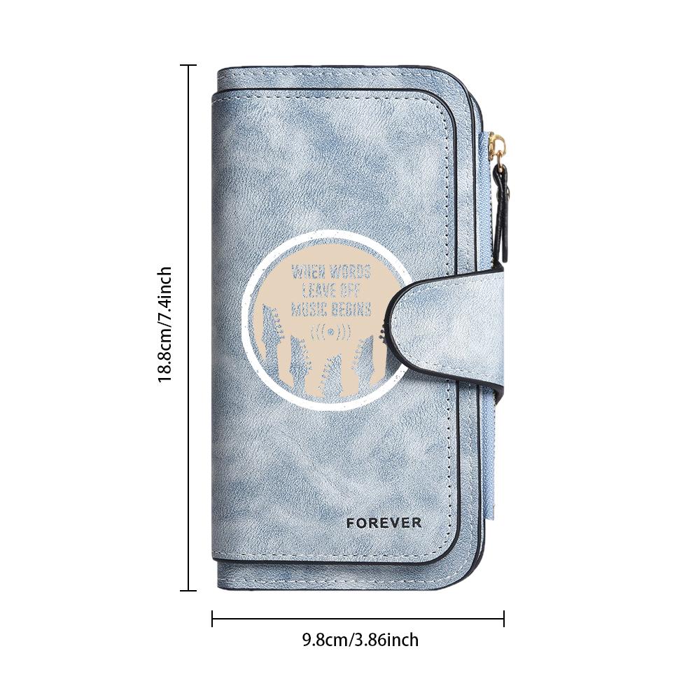 Music Themed Women Wallet Multi Card Holder Purse