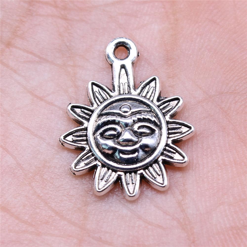 20pcs Sun Pendant Charms Antique Silver Color Sun Charms Jewelry DIY Sun Charms For Bracelet Making