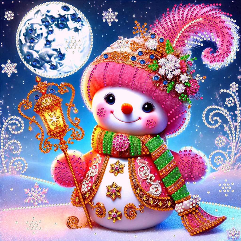 Snowman Partial DIY 5D Special Shaped Drill Diamond Painting Gem Art for Adults/Beginners Gift Idea Home Wall Decor 30x30cm