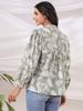 Sage Green Printed Office Shirt