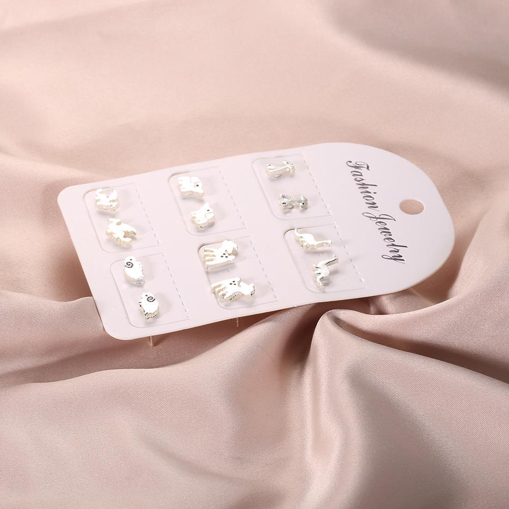 Exklusive Ohrstecker, Modisch Und Personalisiert Einfaches Dinosaurier, Schaf, Elefant 6 Paar Set Ohrstecker