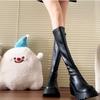 Thick-soled Small Long Boots Women's 2025 New Spice Girl Heightening Elastic Thin Boots Small Tube Circumference Tall Knight Boots