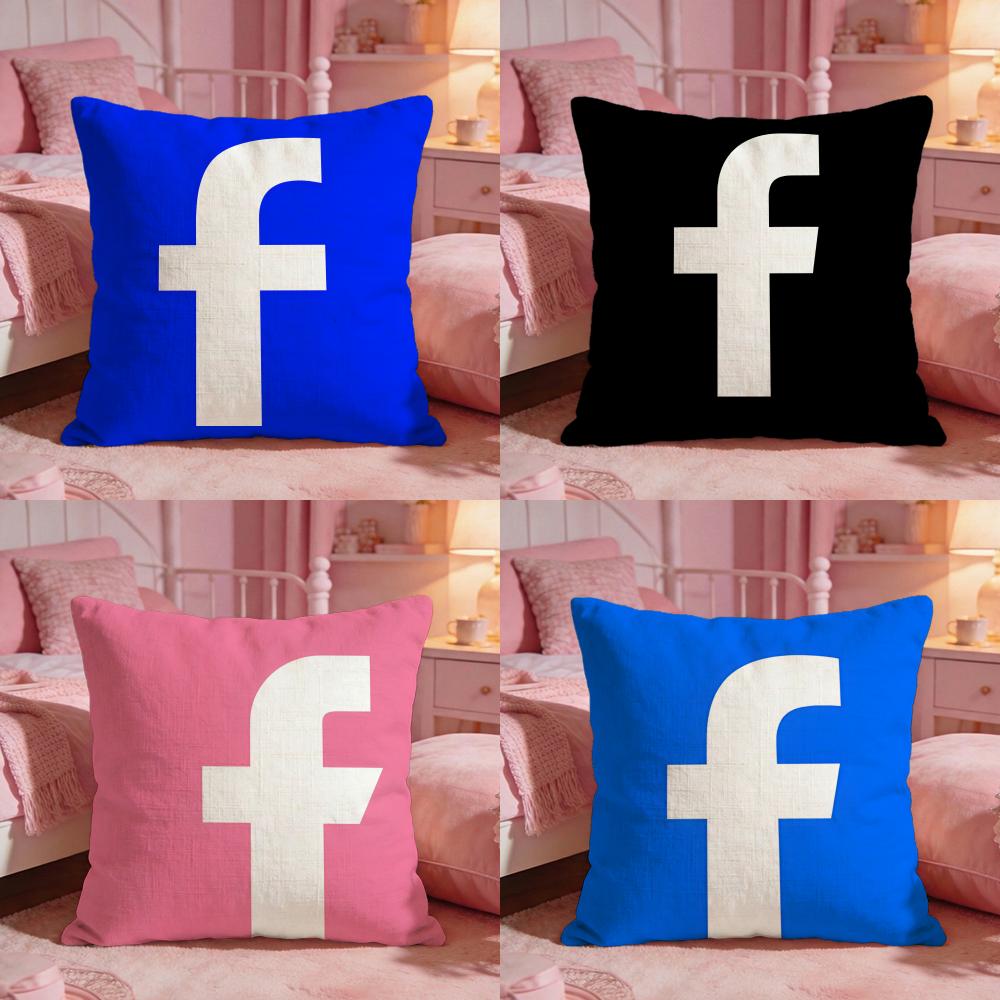 Media Platform Ffacebook Cushion Cover Premium Comfort Reversible Pillow Cove Two in One Design for Any Room Car Interior