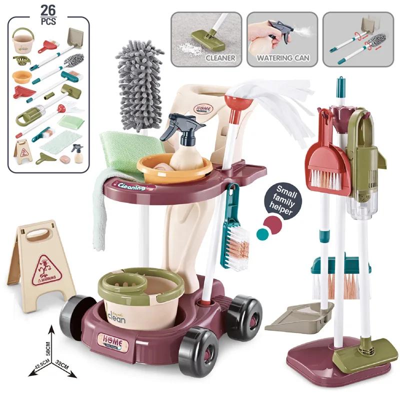 Simulation Cleaning Tool Playset Kids Pretend Play Cleaning Toy Home Vacuum Cleaner for Children Broom Mop House Role Play Toys