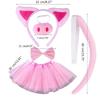 Pig Costume Set Pig Ear Nose Tail Bow Tutus Animal Fancy Costume Kit Accessories