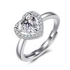 Heart-shaped Jewelry Women's Finger Ring, Elegant Wedding Ring with Six Claws and Simple Heart Design, Women's Engagement Ring Accessory