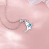 Original Barra Paradise Series Blue Love Kangaroo Necklace Female Cute Design Stainless Steel Clavicle Chain