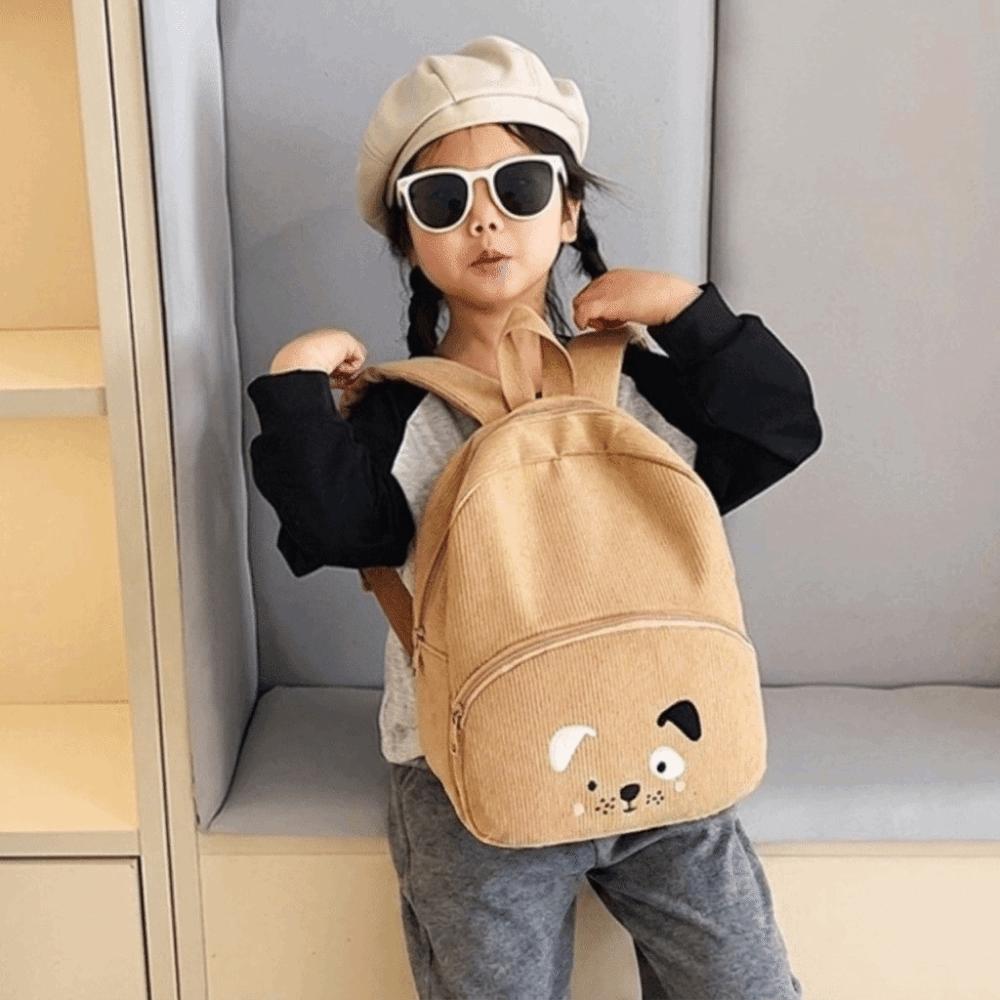 Corduroy Children Backpack Cartoon Animal Shoulder Bag Sweet Bear Backpack Outdoor