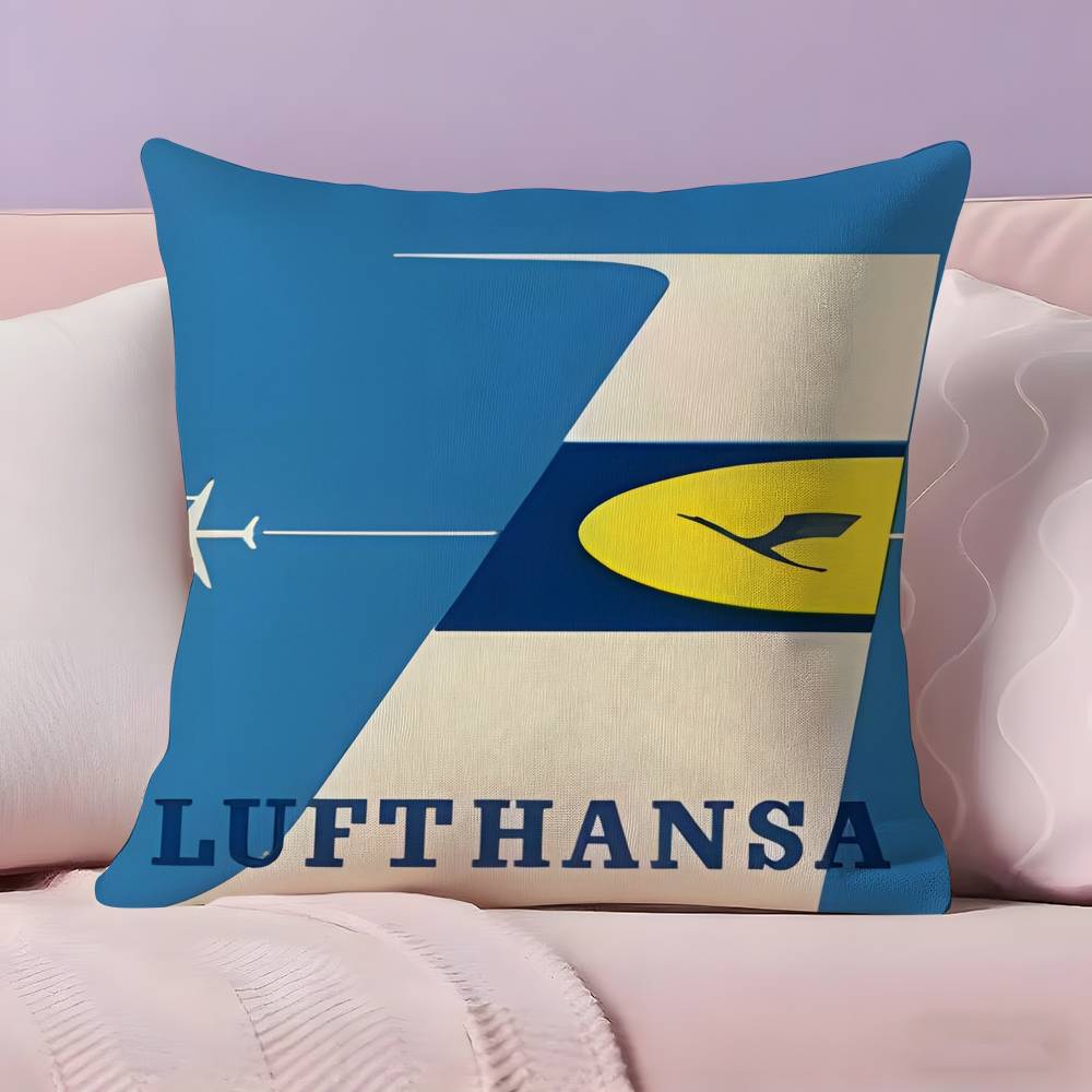 L-Lufthansa German Airlines Pillow Case Pillowcase Ultra Soft Skin Friendly Fabric Cloud Like Comfort & Concealed Zipper