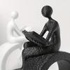 Plastic Reading Statue Modern Abstract Art Sculptures Collectibles Figurines Bookshelf Decors Accents for Home Decors