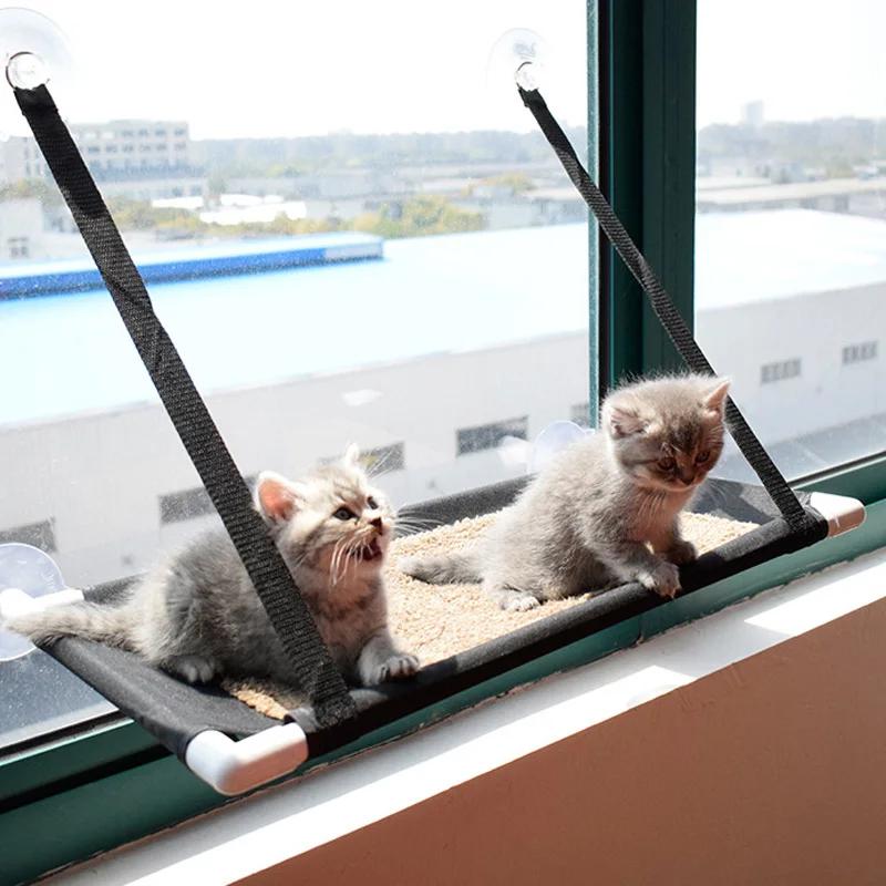 Double-layer Kitten Hammack Hanging Window Sunbathing Cat Hammack Velvet Mat Suction Cup Cat Sisal Scratching Post Durable