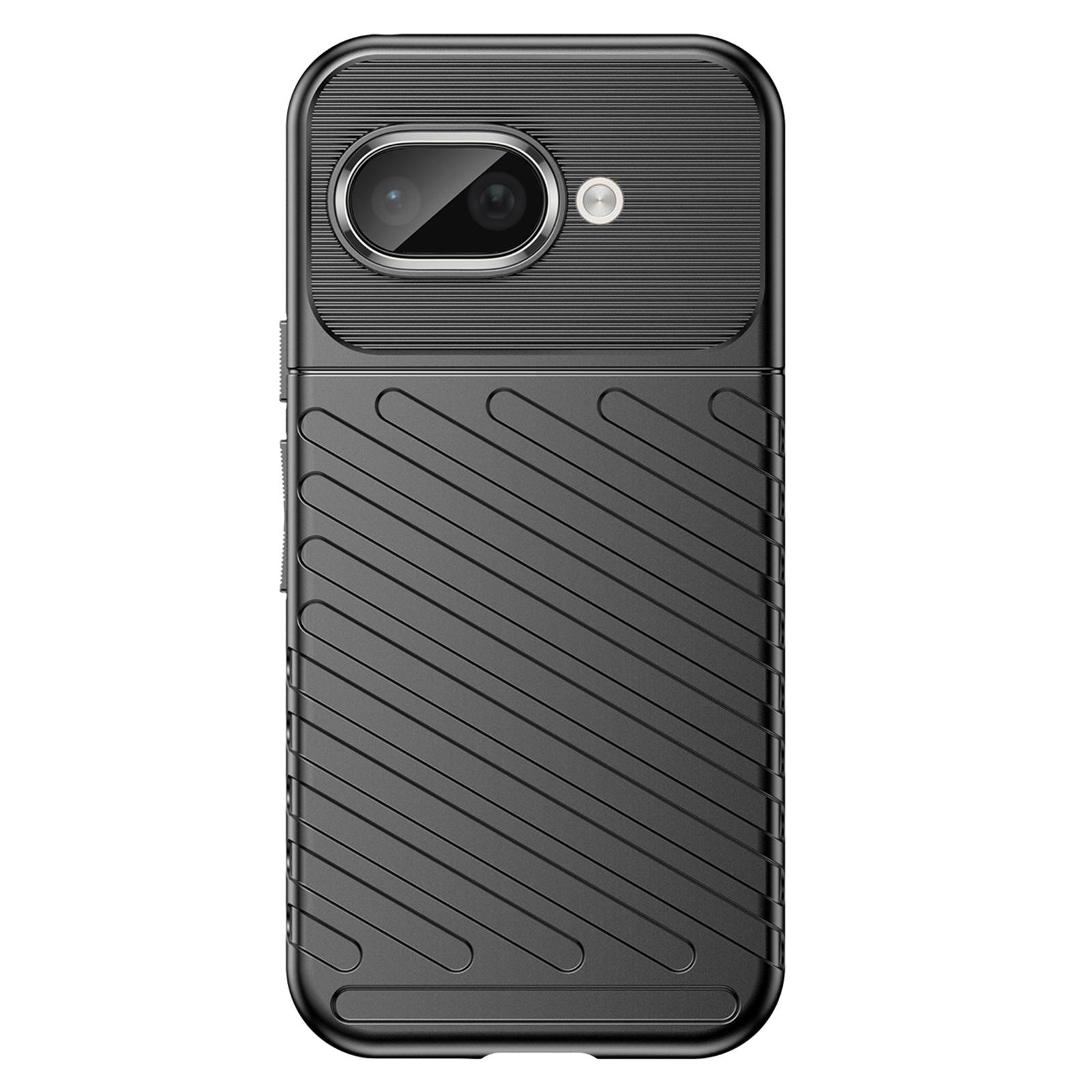 

For Google Pixel 9a Case Twill Texture TPU Shockproof Protective Phone Cover Blue