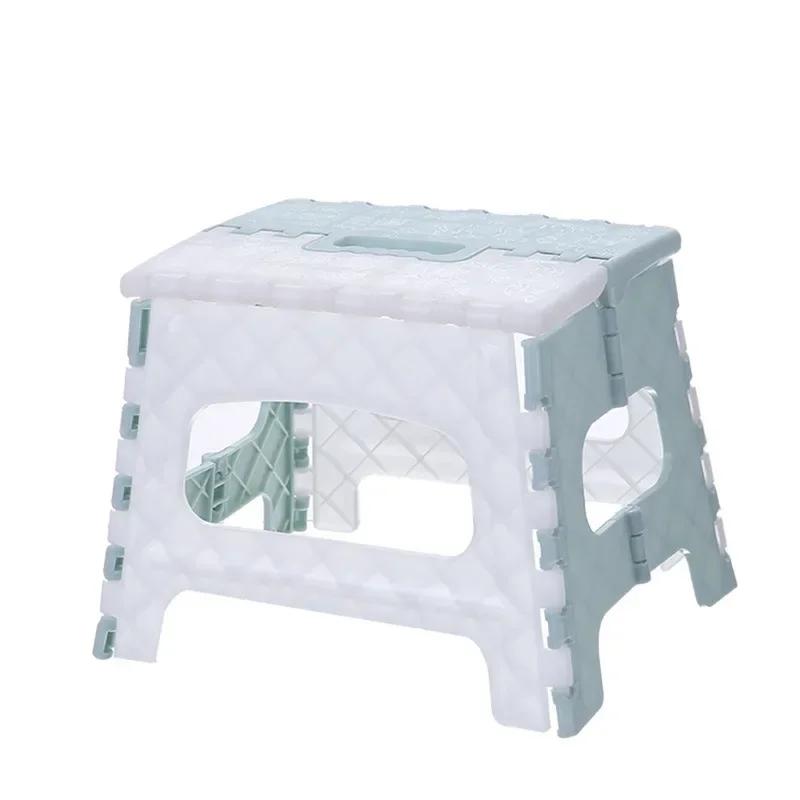 Plastic Folding Step Stool with Handle Portable Collapsible Small Foot Stool Bathroom Stepping Stool Folding Step Stools for Kid