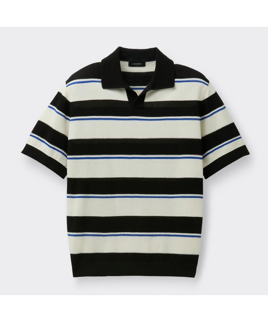 Keoseuuteommellou Black Fresh Lounge Stripes Collar Sweater Cwwam26413Bkx