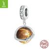 Planet Natural Tiger Qingshi Diy Pendant Accessories, Mysterious Universe S925 Sterling Silver Bracelet Beaded