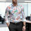 Camicia da uomo 2026, nuova, a pois bianchi e neri, a maniche lunghe, da lavoro, vestibilità slim, alla moda, casual, tessuto di alta qualità