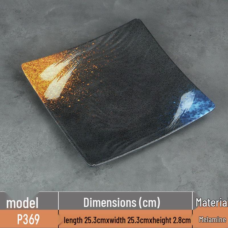 Japanese Rectangular Melamine Plate for Barbecue and Sushi