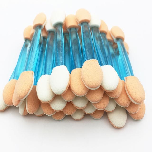 50PCS Disposable Eye Shadow Brushes Dual Sided Sponge Nylon Makeup Eye Shadow Brushes For Cosmetic Applicator Make Up Hot
